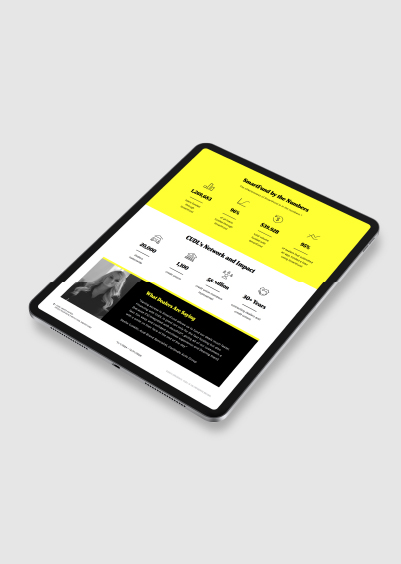 An infographic is displayed on a digital tablet computer